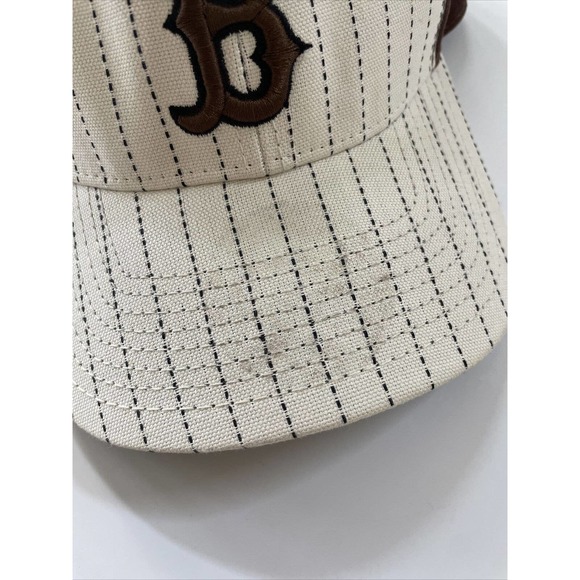 Vintage New Era MLB Boston Red Sox Fitted Hat Rare Flex Size Small Brown White - Picture 8 of 10